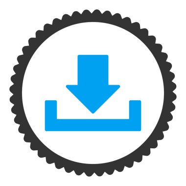 Download düz mavi ve gri renkler damga simgesi yuvarlak