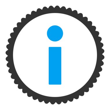 Info düz mavi ve gri renkler damga simgesi yuvarlak