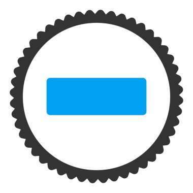 Düz mavi ve gri renkler damga simgesi yuvarlak