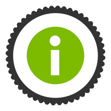 Bilgi düz eko yeşil ve gri renkler damga simgesi yuvarlak