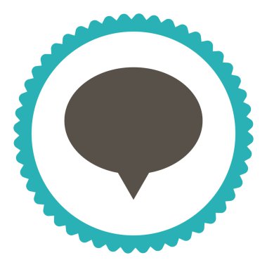 Afiş düz gri ve mavi renkler damga simgesi yuvarlak