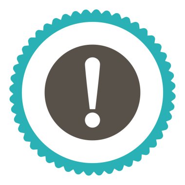 Sorun düz gri ve mavi renkler damga simgesi yuvarlak