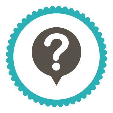 Yuvarlak damga simge durumu düz gri ve mavi renkler