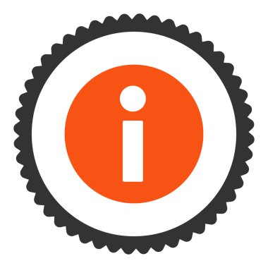 Yuvarlak damga simgesi bilgi düz turuncu ve gri renkler