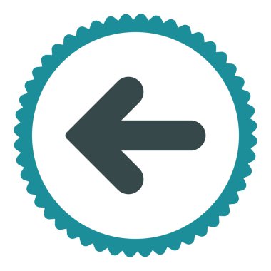 Ok sol düz yumuşak mavi renkler damga simgesi yuvarlak