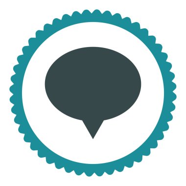 Afiş düz yumuşak mavi renkler damga simgesi yuvarlak