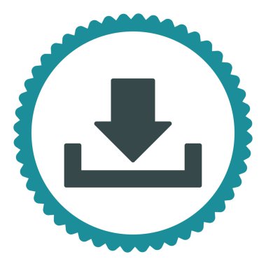 Düz yumuşak mavi renkler damga simgesi yuvarlak indir