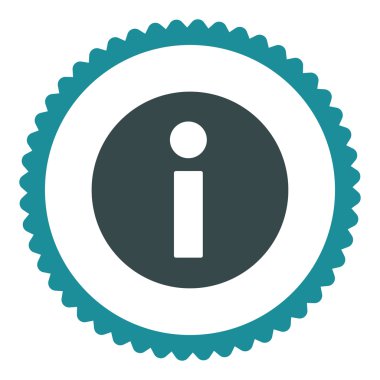 Bilgi düz yumuşak mavi renkler damga simgesi yuvarlak