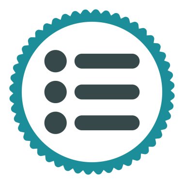 Öğeleri düz yumuşak mavi renkler damga simgesi yuvarlak