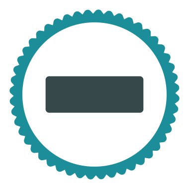 Düz yumuşak mavi renkler damga simgesi yuvarlak