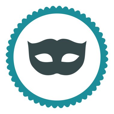 Gizlilik maskesi düz yumuşak mavi renkler damga simgesi yuvarlak