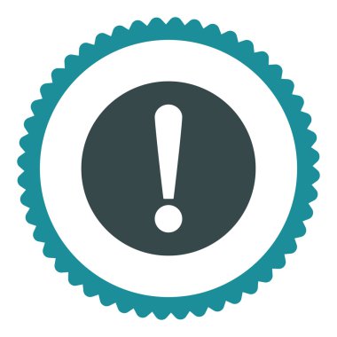 Sorun düz yumuşak mavi renkler damga simgesi yuvarlak