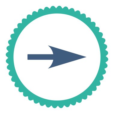 Ok ekseni X düz kobalt ve mavi renkler damga simgesi yuvarlak