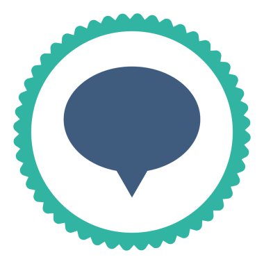 Afiş düz kobalt ve mavi renkler damga simgesi yuvarlak