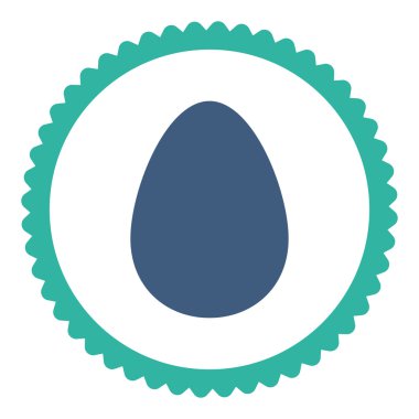 Yumurta düz kobalt ve mavi renkler damga simgesi yuvarlak