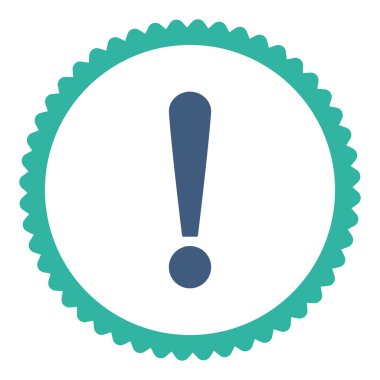 Ünlem işareti düz kobalt ve mavi renkler damga simgesi yuvarlak