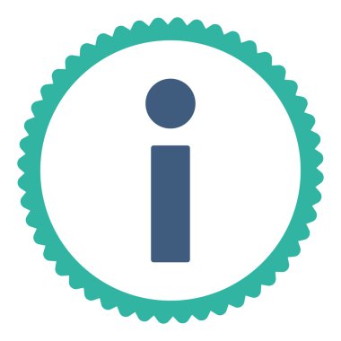 Bilgi düz kobalt ve mavi renkler damga simgesi yuvarlak