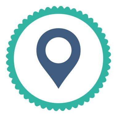 Harita işaretleyici düz kobalt ve mavi renkler damga simgesi yuvarlak