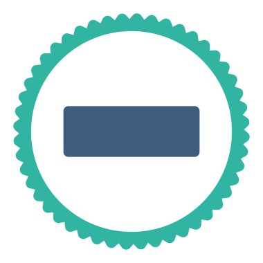 Düz kobalt ve mavi renkler damga simgesi yuvarlak