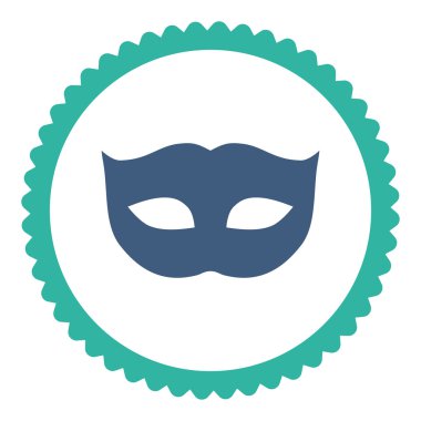 Gizlilik maskesi düz kobalt ve mavi renkler damga simgesi yuvarlak