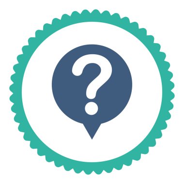 Durum düz kobalt ve mavi renkler damga simgesi yuvarlak