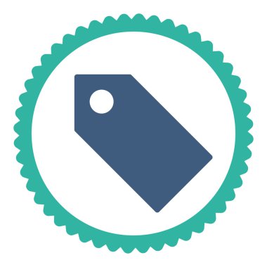 Etiketi düz kobalt ve mavi renkler damga simgesi yuvarlak