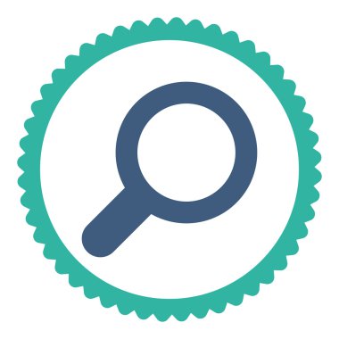 Görünüm düz kobalt ve mavi renkler damga simgesi yuvarlak