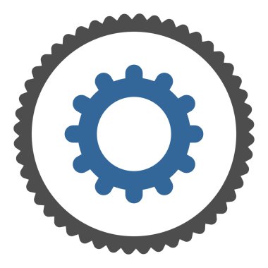 Vites düz kobalt ve gri renkler damga simgesi yuvarlak