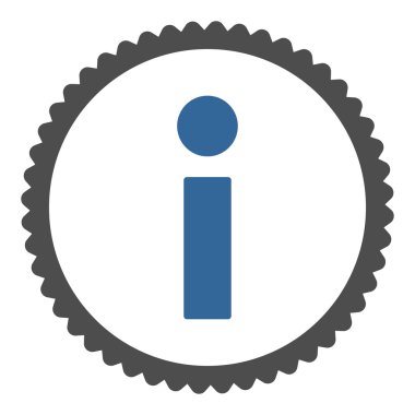 Bilgi düz kobalt ve gri renkler damga simgesi yuvarlak