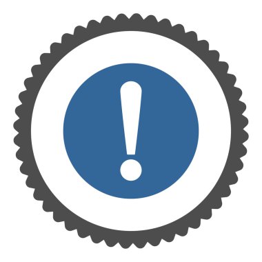 Sorun düz kobalt ve gri renkler damga simgesi yuvarlak