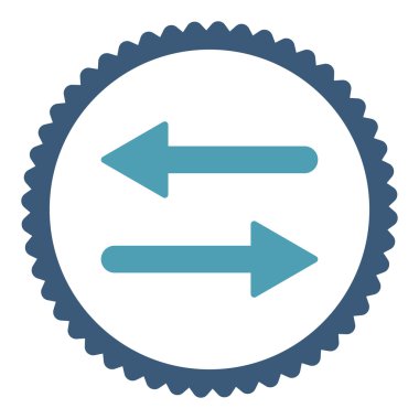 Yuvarlak damga simgesi okları Exchange düz mavi ve mavi renkler