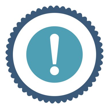 Sorun düz mavi ve mavi renkler damga simgesi yuvarlak