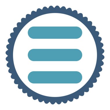 Yuvarlak damga simgesi yığın düz mavi ve mavi renkler