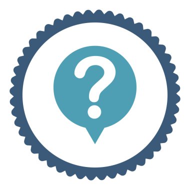 Yuvarlak damga simge durumu düz mavi ve mavi renkler