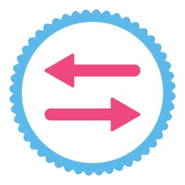 Oklar Exchange düz pembe ve mavi renkler damga simgesi yuvarlak