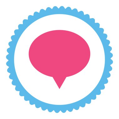 Afiş düz pembe ve mavi renkler damga simgesi yuvarlak