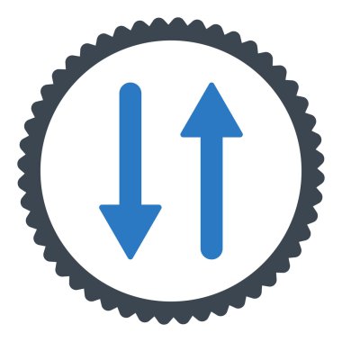 Oklar Exchange dikey düz düz mavi renkler damga simgesi yuvarlak