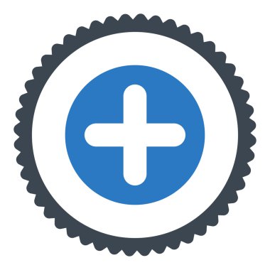 Damga simgesi yuvarlak düz düz mavi renkler oluşturma