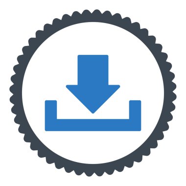 Düz düz mavi renkler damga simgesi yuvarlak indir