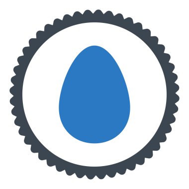 Yumurta düz düz mavi renkler damga simgesi yuvarlak