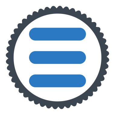 Yığın düz düz mavi renkler damga simgesi yuvarlak