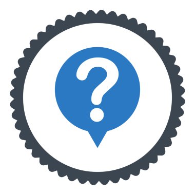 Durum düz düz mavi renkler damga simgesi yuvarlak