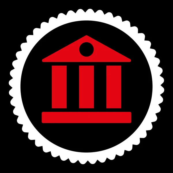 銀行のフラット赤と白の色丸スタンプ アイコン — ストックベクタ
