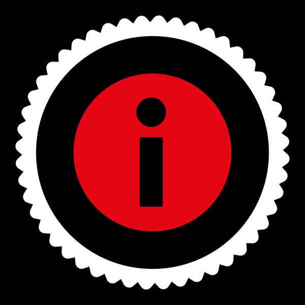 Informationen flache rote und weiße Farben rundes Stempelsymbol — Stockvektor