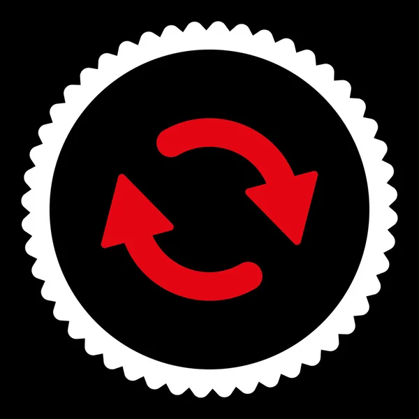 Новый плоский красный и белый цвета круглой иконки марки — стоковый вектор