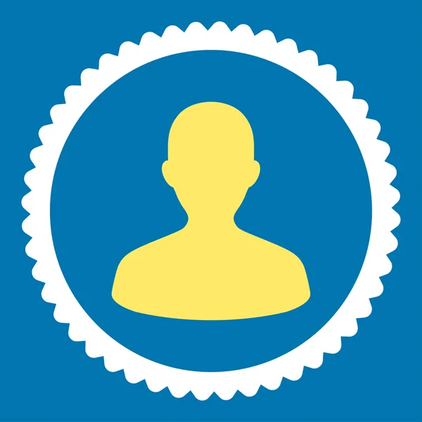 Utilisateur plat jaune et blanc couleurs rond timbre icône — Image vectorielle