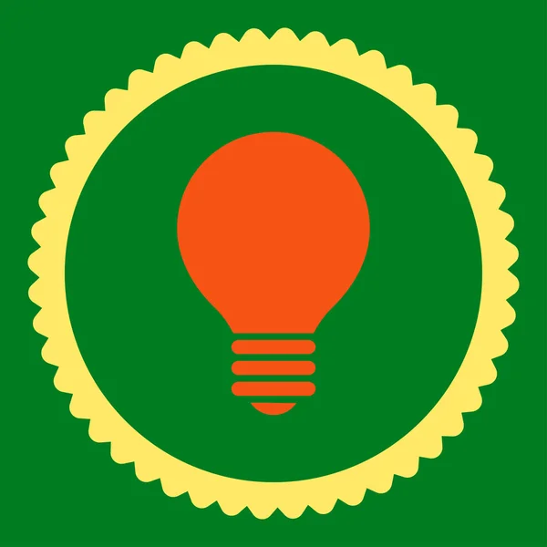 Elektrisk glödlampa platt orange och gula färger rund stämpel-ikonen — Stock vektor