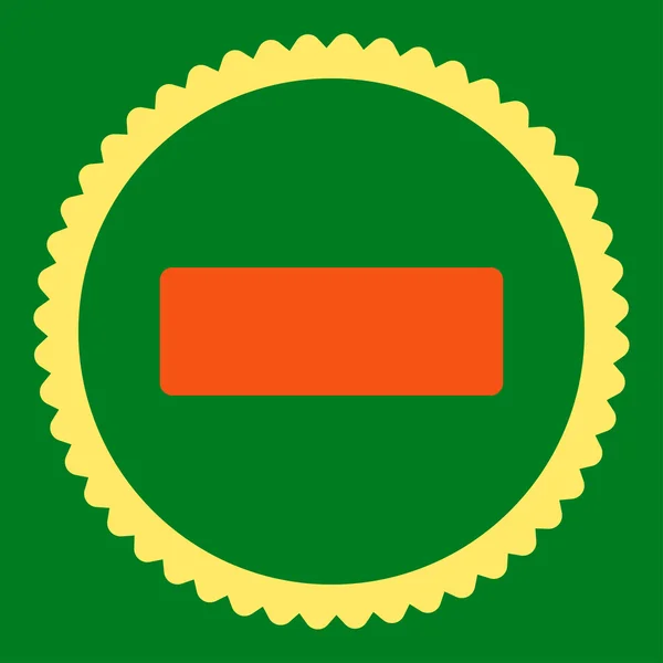 Символ круглой марки с жёлтыми и оранжевыми цветами — стоковый вектор