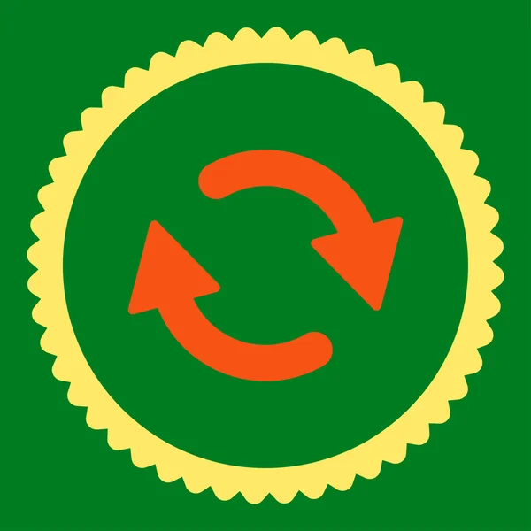 Rafraîchir les couleurs plates orange et jaune icône de timbre rond — Image vectorielle