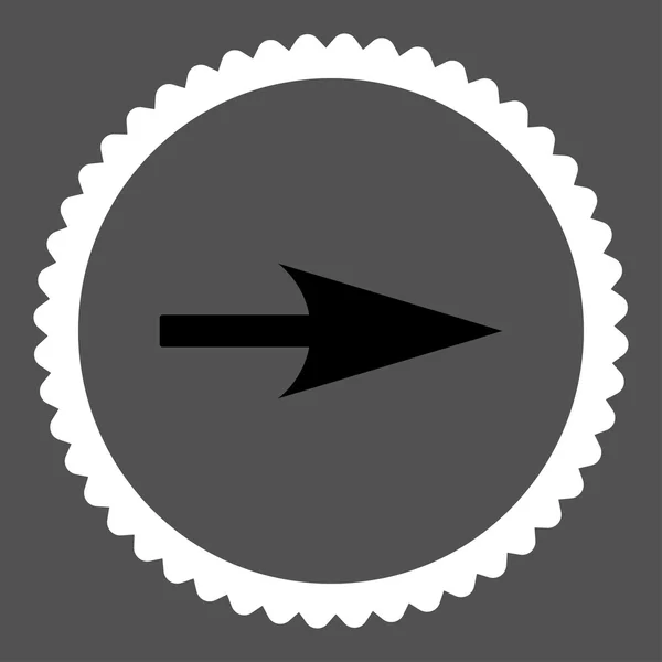 Flecha Axis X plana en blanco y negro colores redondo sello icono — Archivo Imágenes Vectoriales